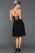 Short Black Velvet Evening Dress ABK477