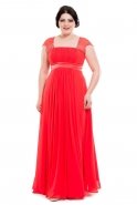 Coral Large Size Evening Dress F941