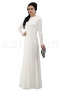 White Hijab Dress S3604