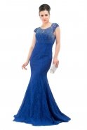 Long Sax Blue Evening Dress F993