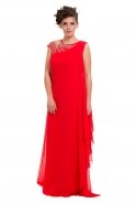 Red-Gold Large Size Evening Dress O7291