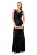 Long Black Sequin Evening Dress M1379