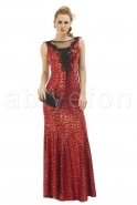 Long Red Sequin Coctail Dress M1379