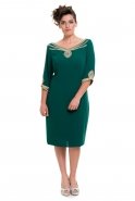 Green-Gold Large Size Evening Dress O7020
