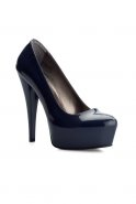 Navy Blue Patent Leather Evening Shoes AK900