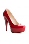 Red Leather Evening Shoes AK900