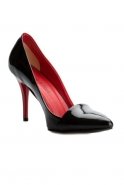 Black-Red Leather Evening Shoes AK157