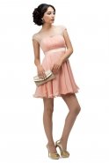 Short Rose Colored Evening Dress F5160