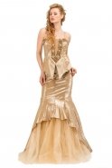 Long Gold Evening Dress F763