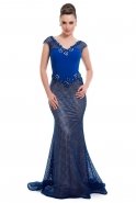 Long Sax Blue Evening Dress O4143
