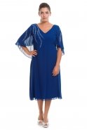 Sax Blue Large Size Evening Dress AL8686