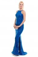 Long Sax Blue Evening Dress O9060