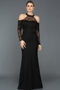 Long Black Evening Dress ABU596