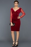 Short Red Velvet Evening Dress AR36998