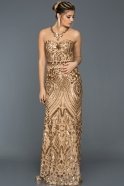 Long Gold Evening Dress ABU299