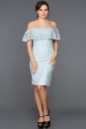 Short Blue Evening Dress ABK038