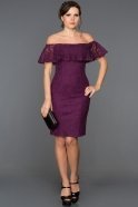 Short Purple Evening Dress ABK038