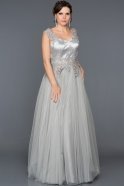 Long Grey Engagement Dress ABU215