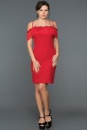 Short Red Evening Dress ABK109
