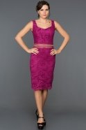 Short Fuchsia Evening Dress ABK079