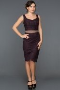 Short Dark Purple Evening Dress ABK079
