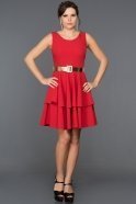 Short Red Evening Dress ABK117