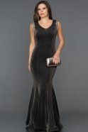 Long Black-Silver Mermaid Prom Dress ABU189