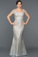 Long Silver Mermaid Prom Dress ABU495