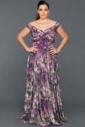 Long Purple Plus Size Dress ABU036