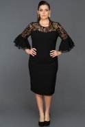 Short Black Plus Size Evening Dress ABK081