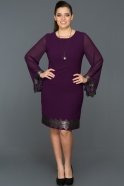 Short Purple Plus Size Evening Dress ABK056