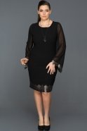 Short Black Plus Size Evening Dress ABK056