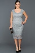 Grey Short Oversized Evening Dress ABK010