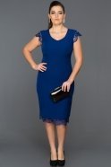 Short Sax Blue Plus Size Evening Dress ABK029