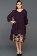 Short Purple Plus Size Evening Dress ABK098