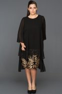 Short Black Plus Size Evening Dress ABK098