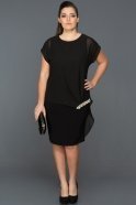 Short Black Oversized Evening Dress DS479