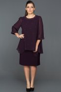 Short Purple Plus Size Evening Dress DS487