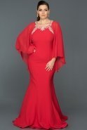 Long Red Plus Size Evening Dress ABU353