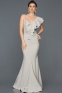 Long Grey Mermaid Prom Dress ABU273
