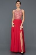Long Red Engagement Dress F4431