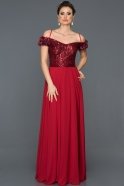 Long Red Engagement Dress F7366