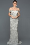 Long Grey Mermaid Prom Dress S4541