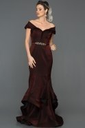 Long Burgundy Mermaid Prom Dress S4576