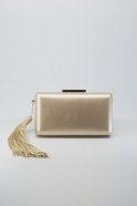Gold Leather Evening Bag V788