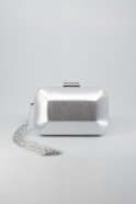Silver Plaster Fabric Evening Bag V790