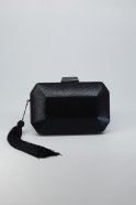 Black Plaster Fabric Evening Bag V790