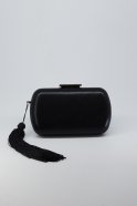 Black Plaster Fabric Evening Bag V791