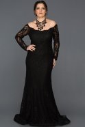 Long Black Plus Size Dress ABU011