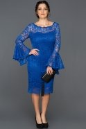 Short Sax Blue Plus Size Dress ABK022